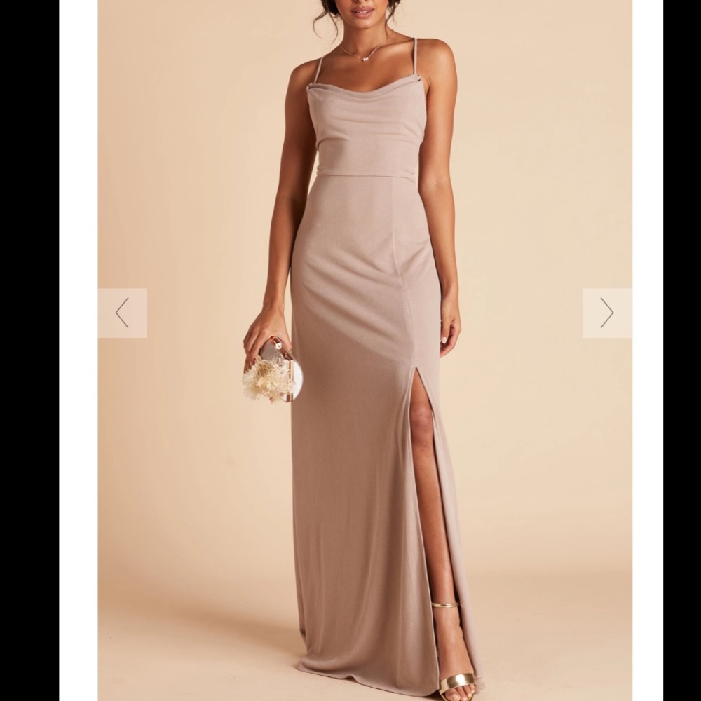 BIRDY GREY ASH CREPE DRESS - TAUPE size XS